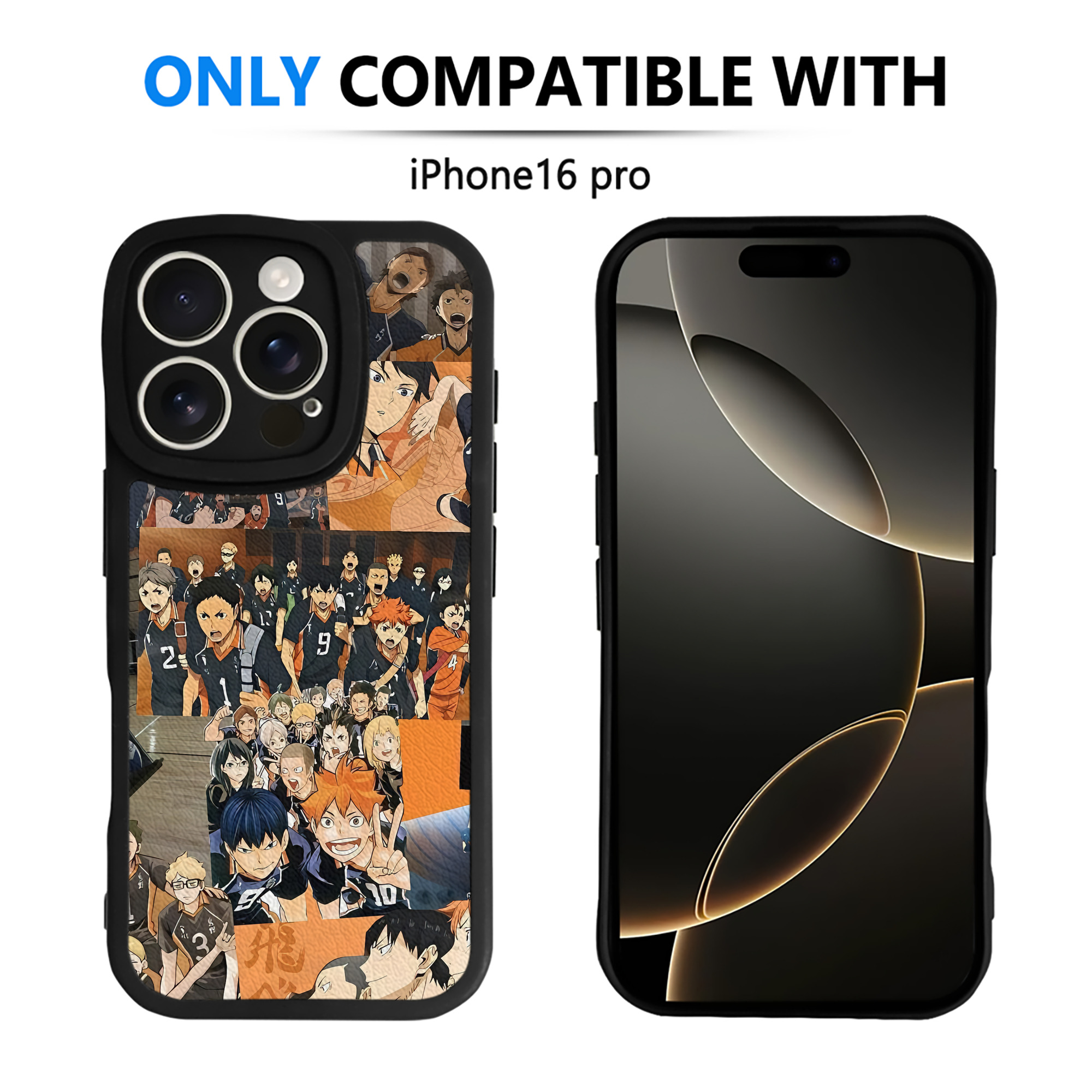 （画像用） ハイキュー!! Haikyu!! 【iPhone 16シリーズ対応】シリコンスマホケース（レザー調） 材質：シリコン